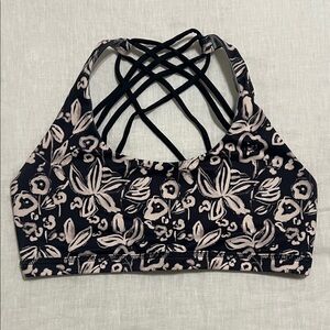 Born Primitive Black and Pink Floral Sports Bra